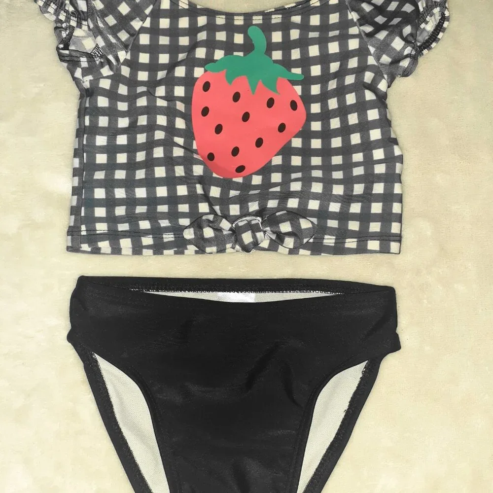 CAT & JACK 2 PC SWIMSUIT STRAWBERRY BATHINGSUIT TANKINI-BABY GIRLS SIZE 12M
